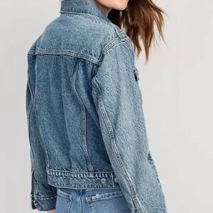 Old Navy Trucker Style Distressed Jean Jacket